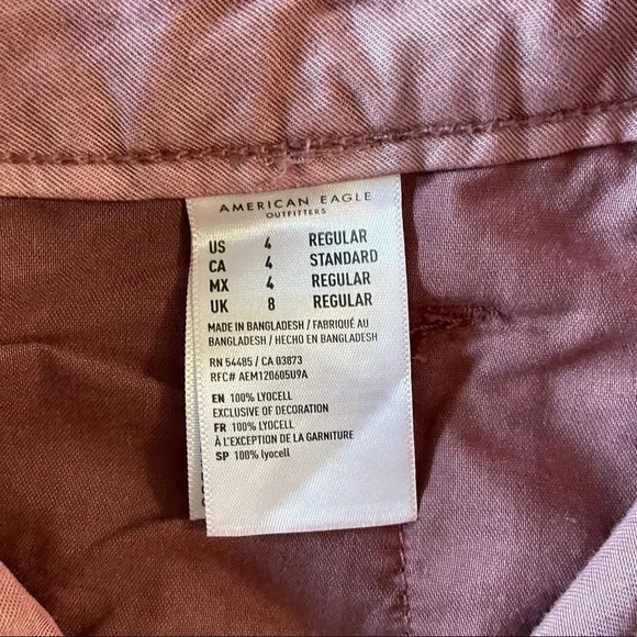 American Eagle High Waisted Pink Paperbag Pants Size 4 - Picture 11 of 11
